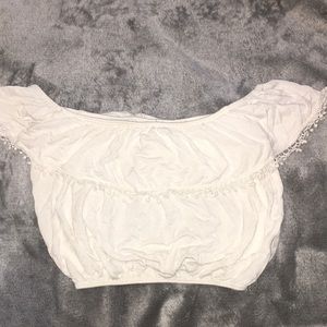 White off the shoulder crop top